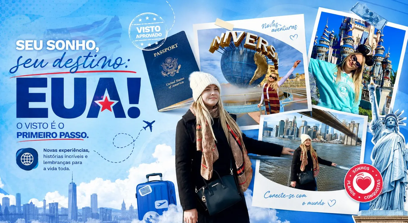 Seu sonho, seu destino: EUA — clientes da Internacional Vistos realizando viagens à Universal, Disney e Nova York com visto americano aprovado